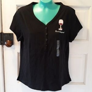 New adonna medium 8-10 wine Henley shirt